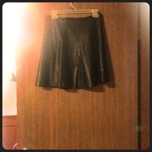 Black faux leather skirt